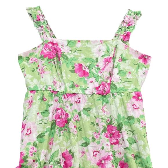 Torrid Pink Green Floral Ruffle Strap Midi Dress – Size 4X - Picture 2 of 9